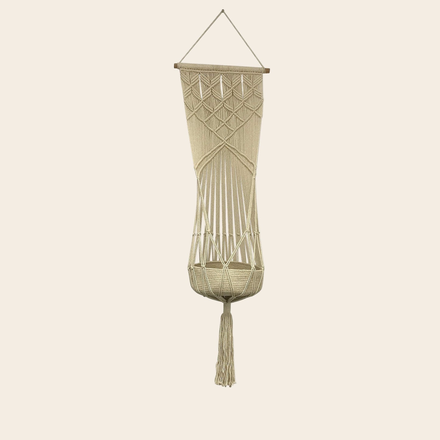 macrame toy hanging basket