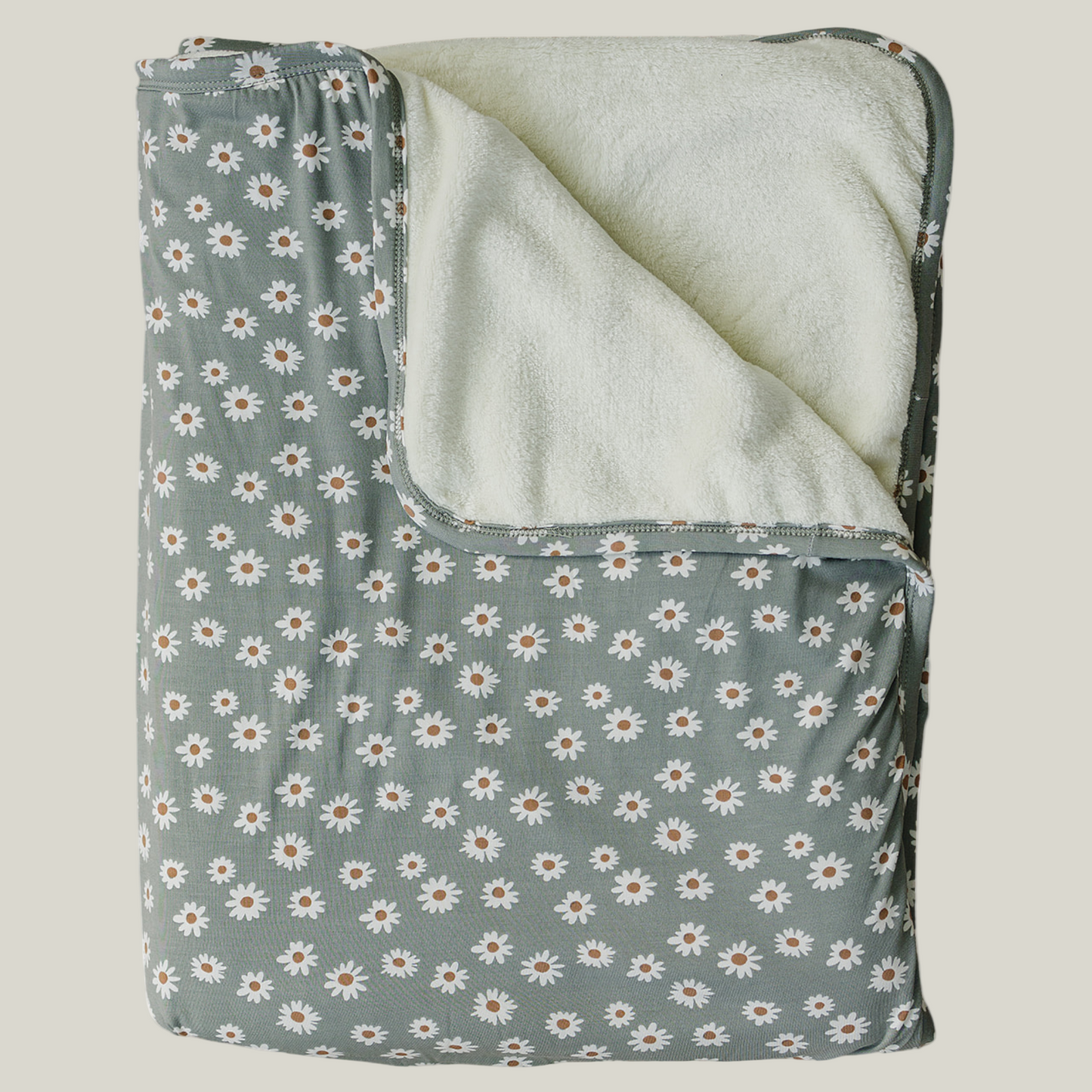 Light Green Daisy Bamboo Fleece Quilt