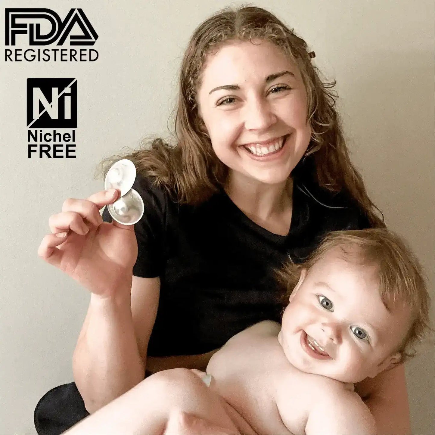 The Original Silver Nursing Cups with Silicone Pads