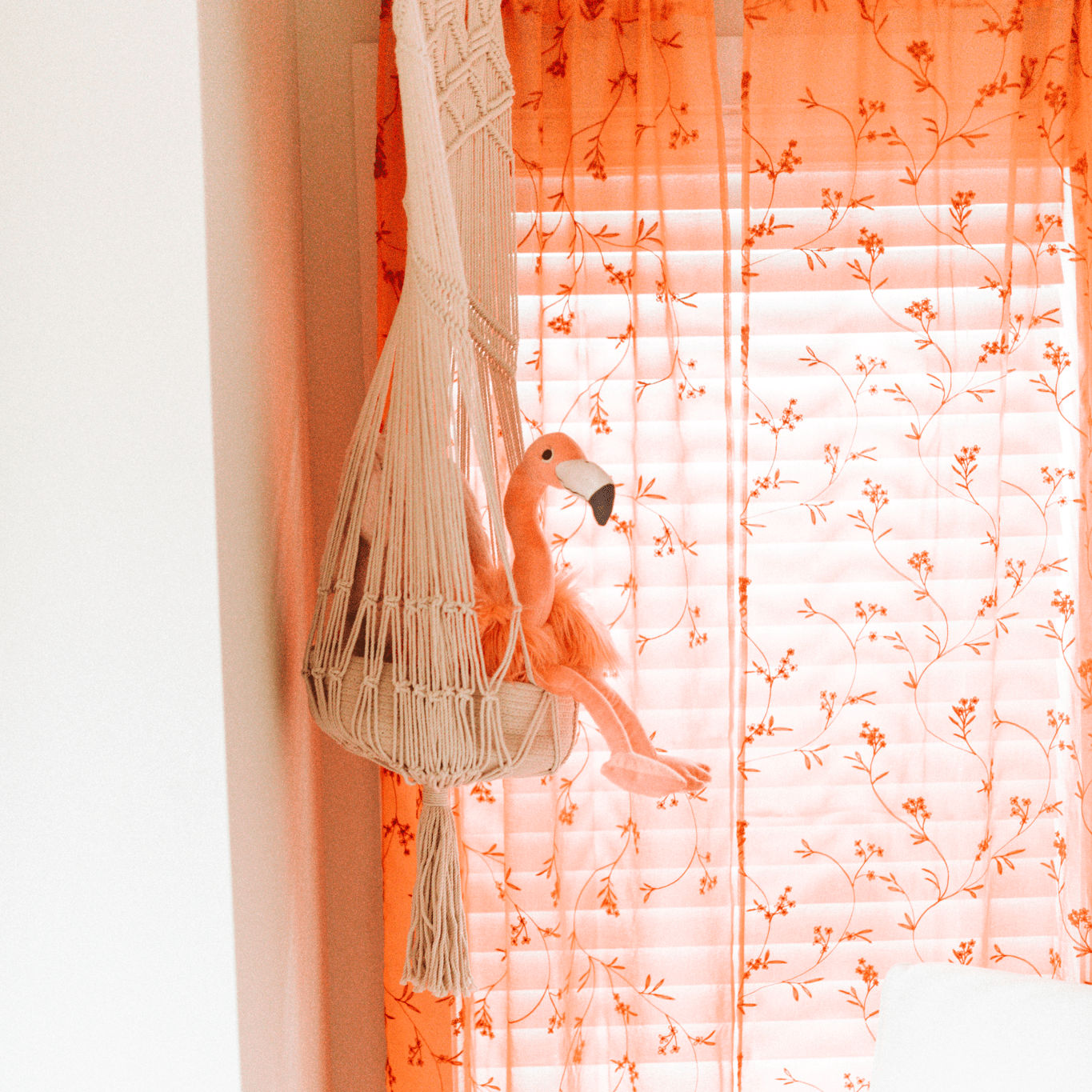 macrame toy hanging basket