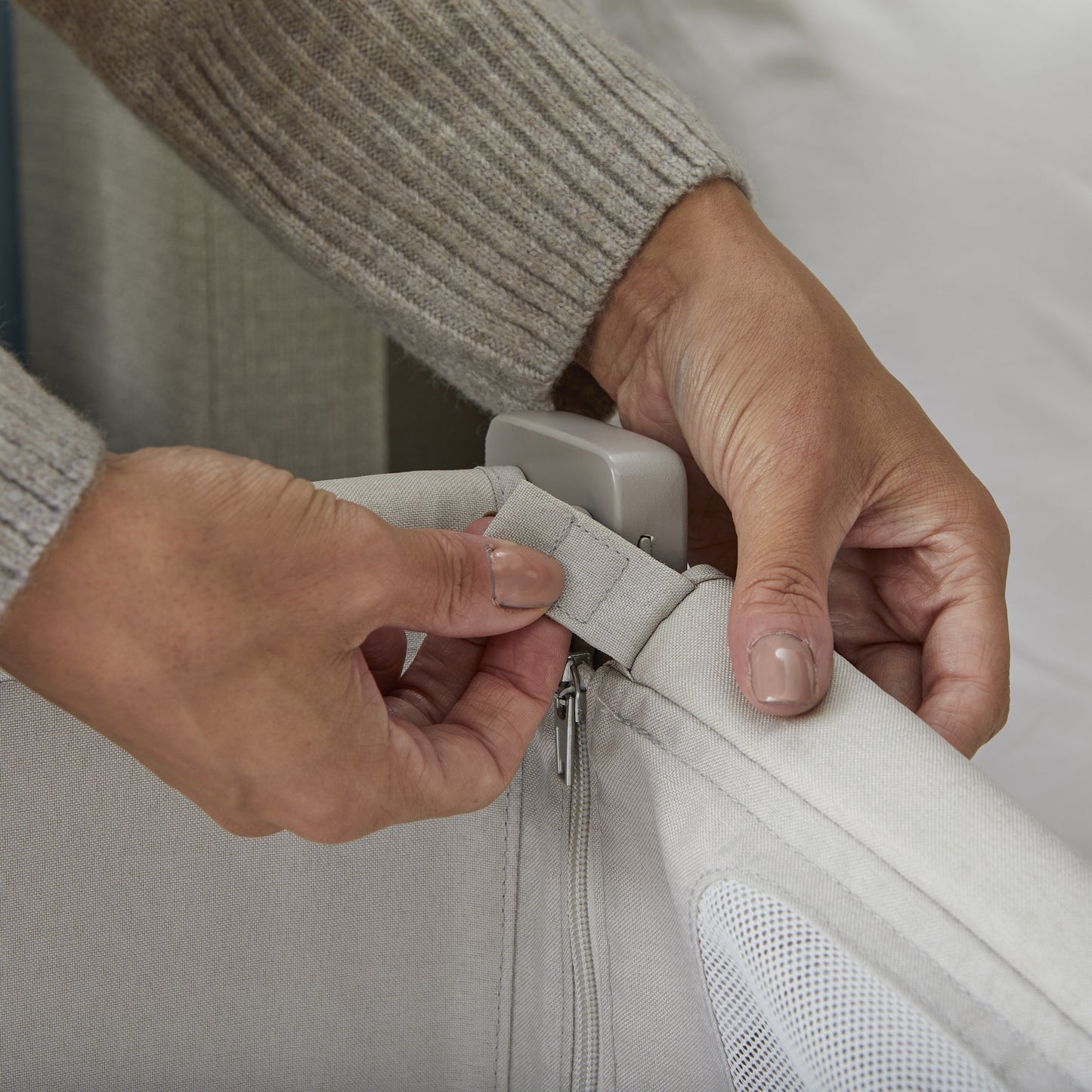 Shnuggle Air Lite Bedside Crib | Height Adjustable Baby Bed with Mattress