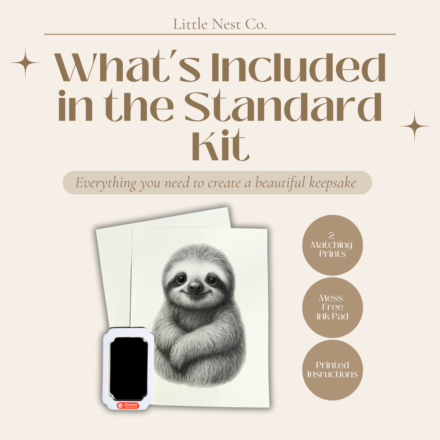 Luxury Baby Footprint Keepsake Kit - 6 Adorable Animal Designs