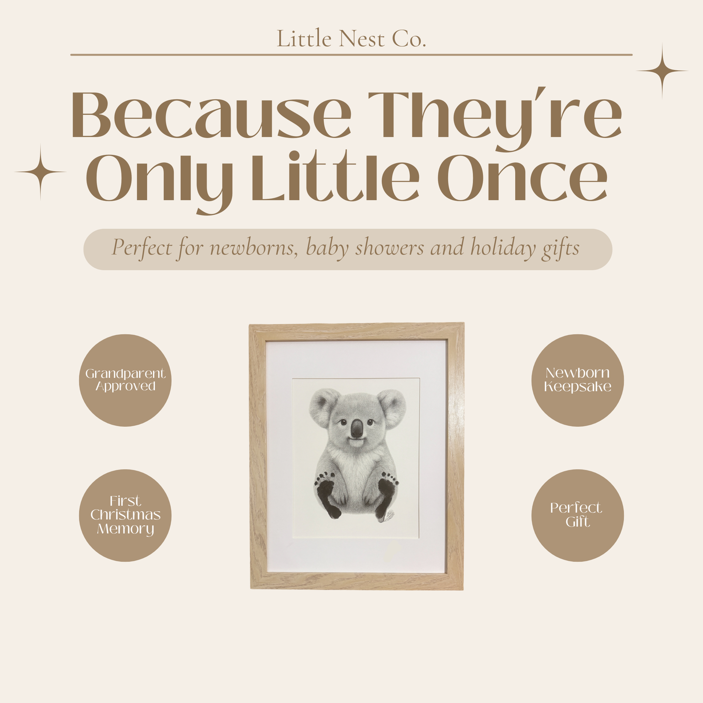 Luxury Baby Footprint Keepsake Kit - 6 Adorable Animal Designs