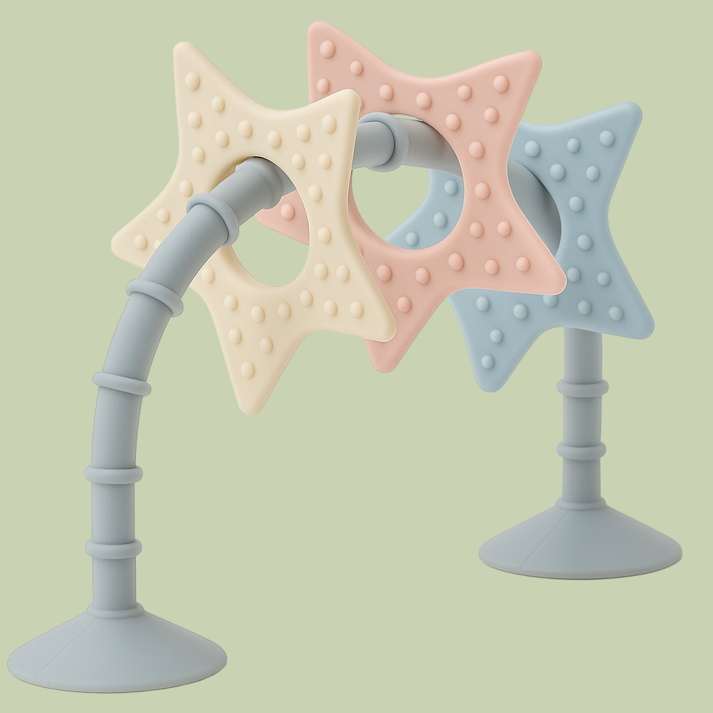 Stick 'n' Play Sensory Star Toy and Teether | For Baths, Highchairs and more