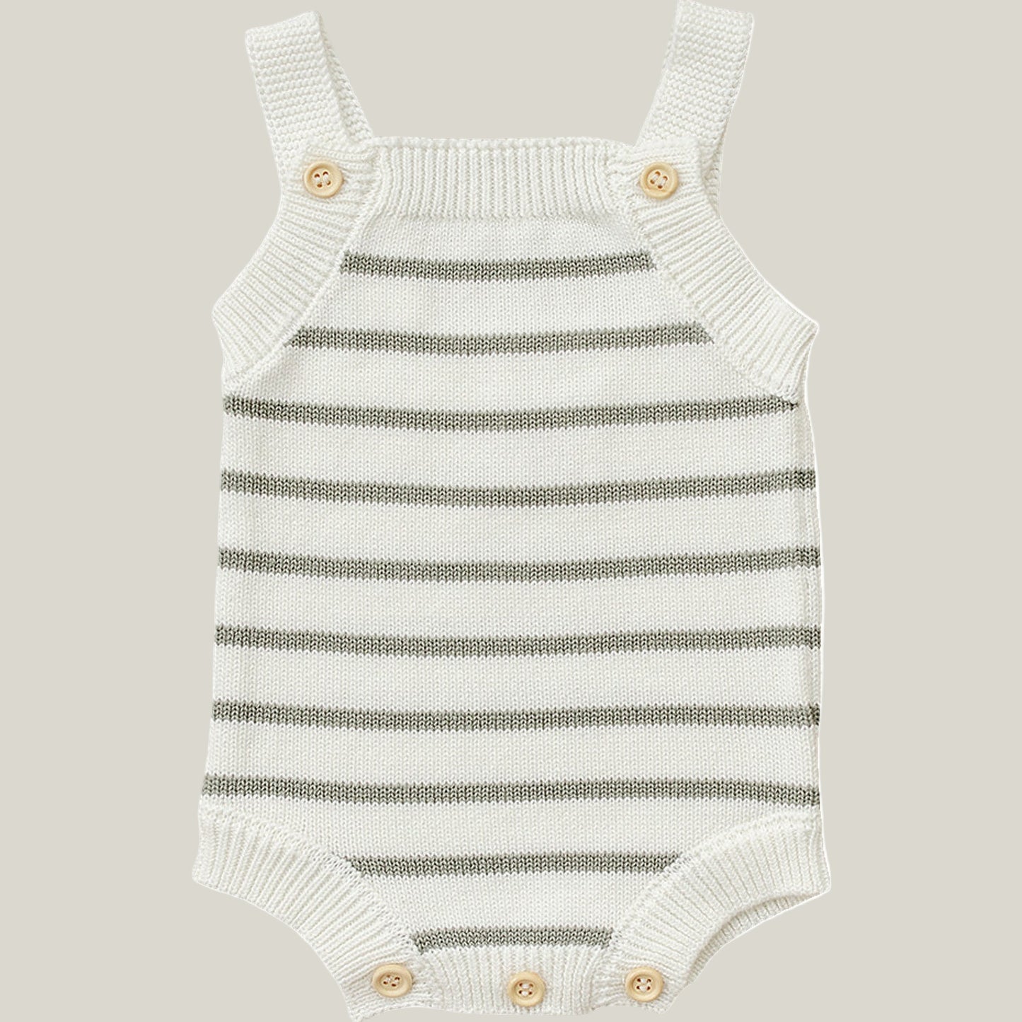 Sage Stripe Knit Bubble Romper
