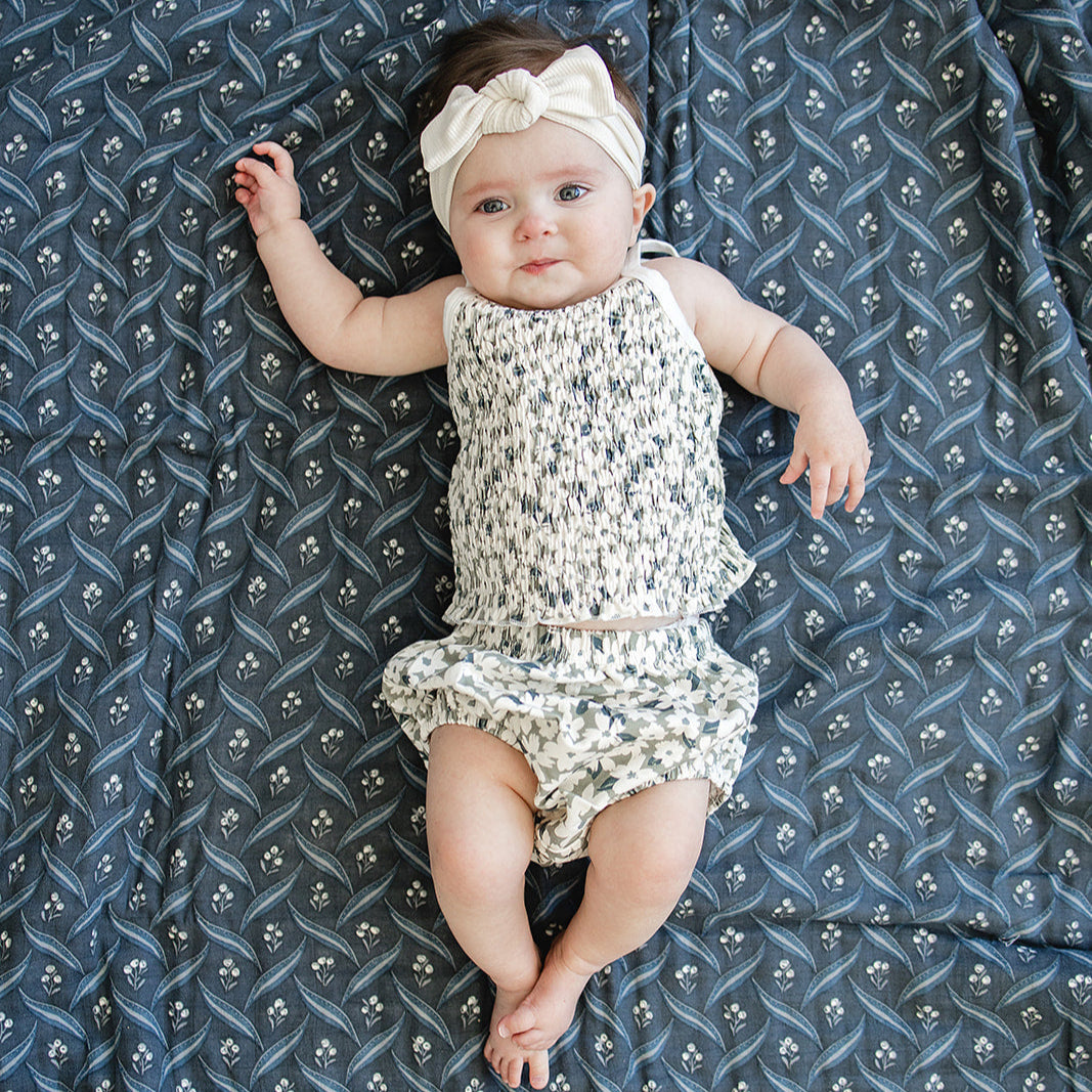 Ruched Floral Bloomer Set