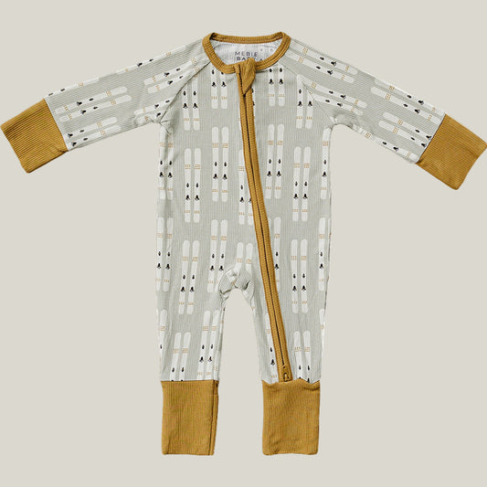 Ski Ribbed Bamboo Zipper