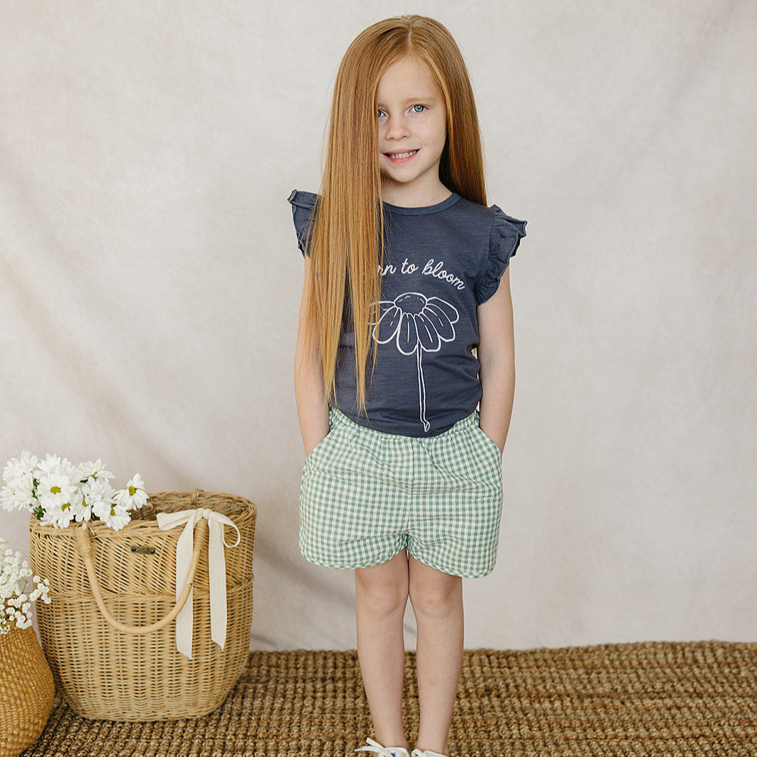 Green Gingham Shorts