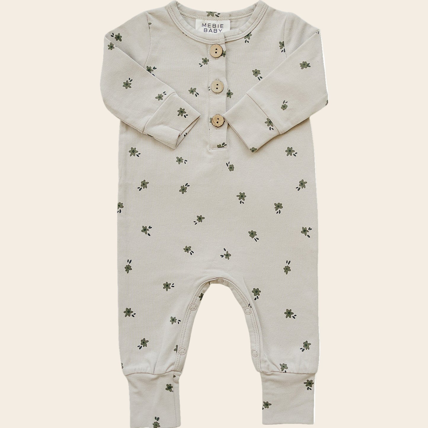 Floral Long Sleeve Button Romper