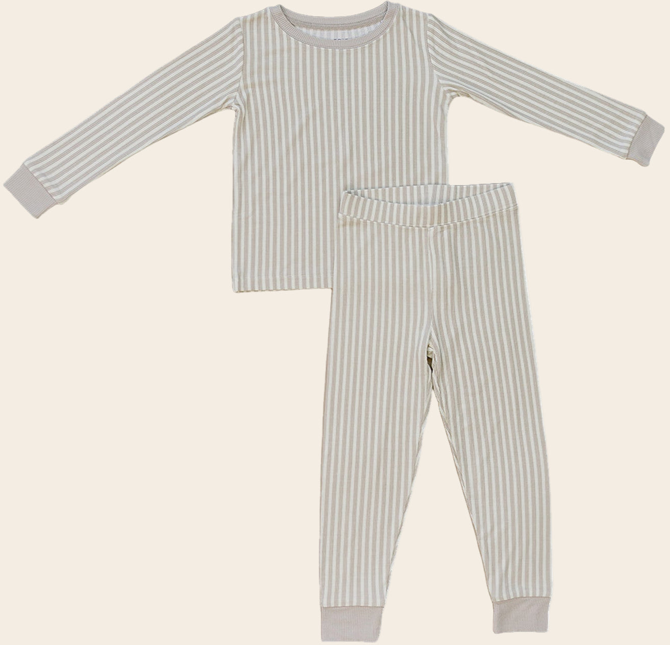 Taupe Stripe Ribbed Bamboo Cozy Set