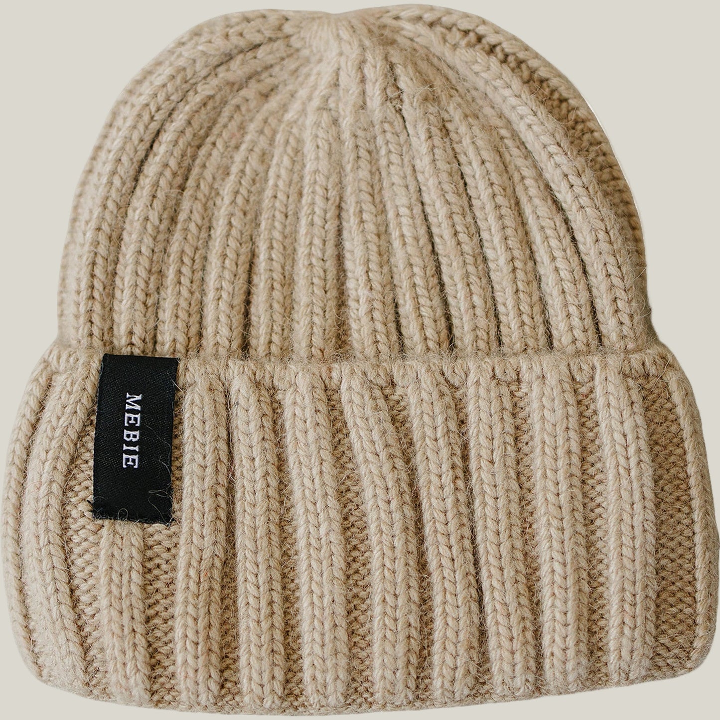 Tan Chunky Knit Beanie