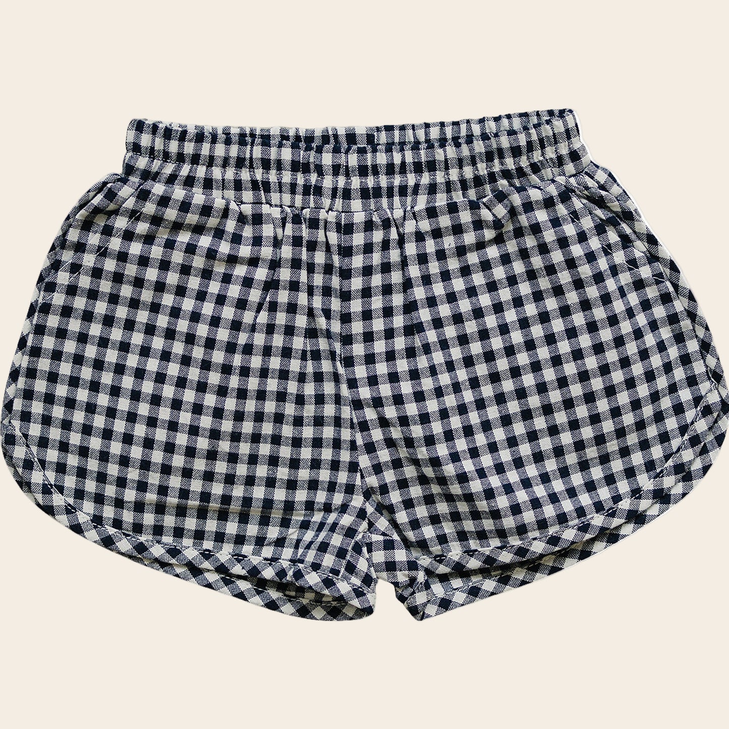 Dark Blue Gingham Shorts