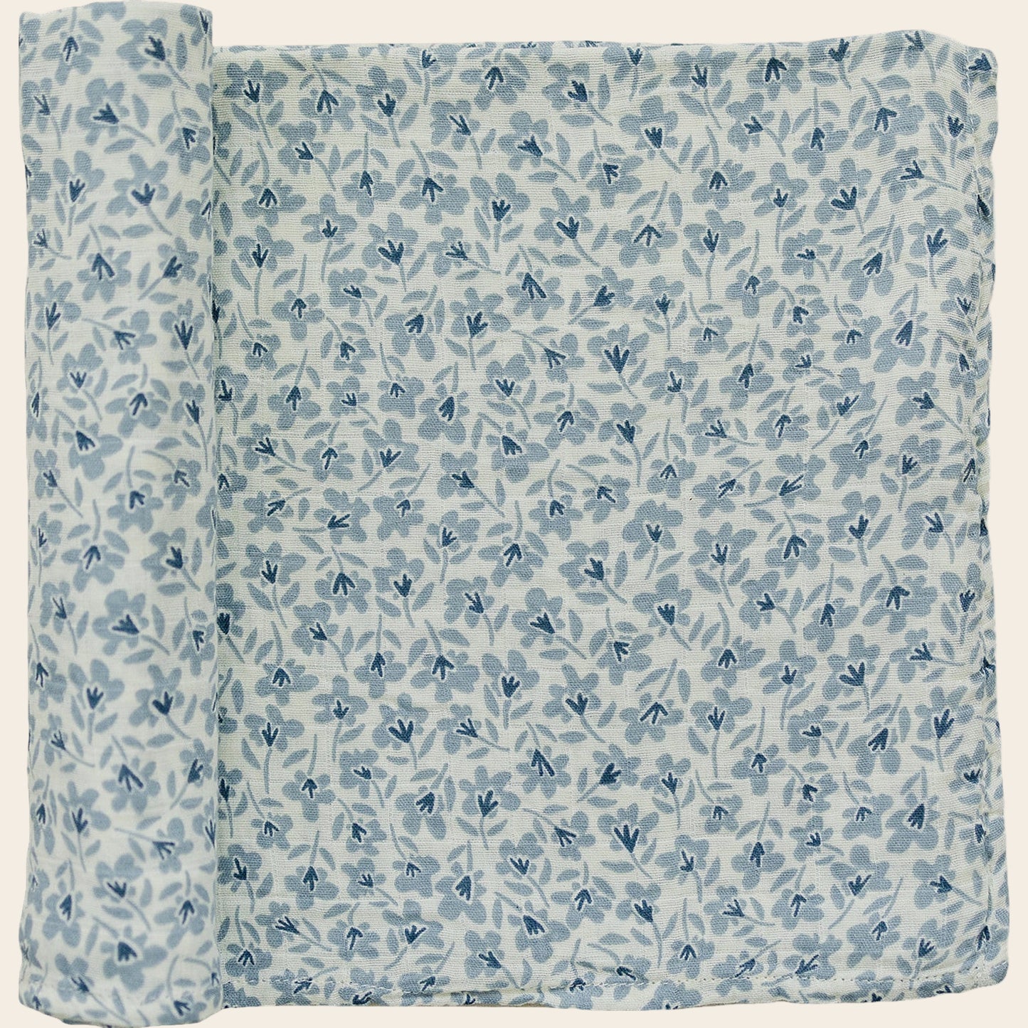 Blue Blossom Muslin Swaddle Blanket