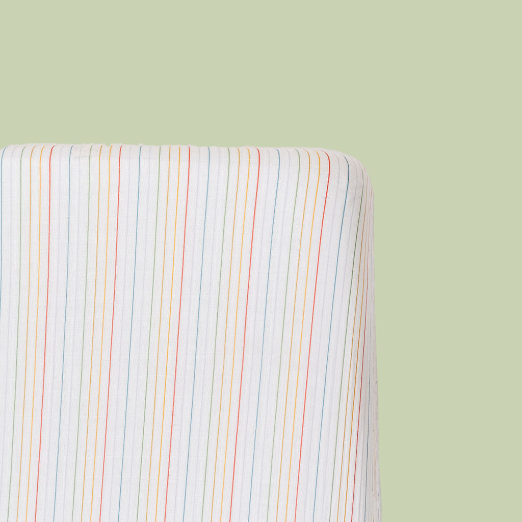Rainbow Stripe Crib Sheet