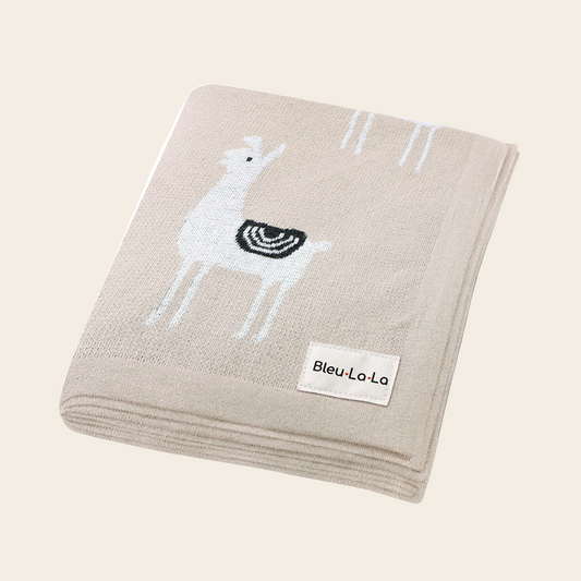 Luxury Knit Llama Swaddle Baby Blanket