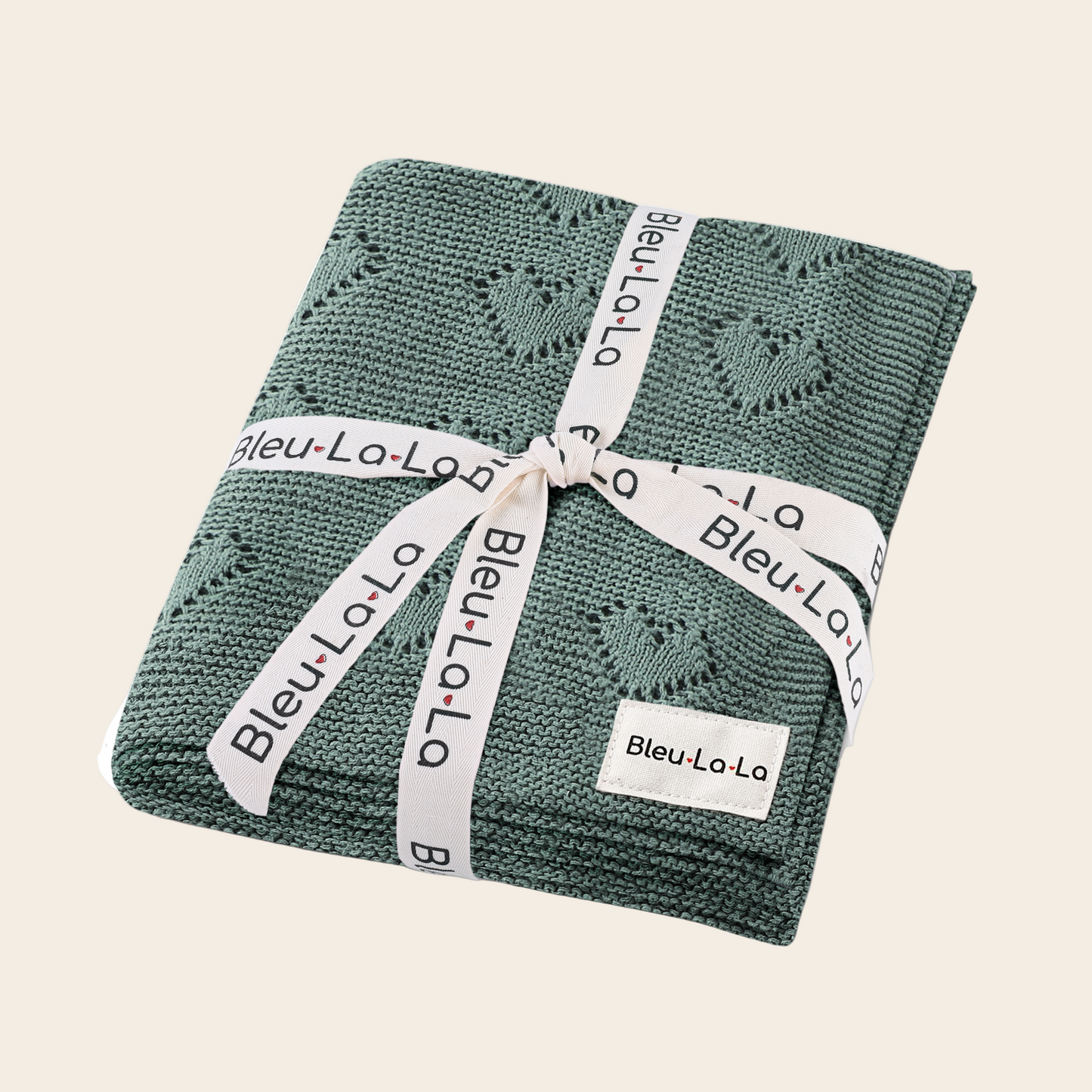 100% Cotton Luxury Knit Heart Swaddle Baby Blanket