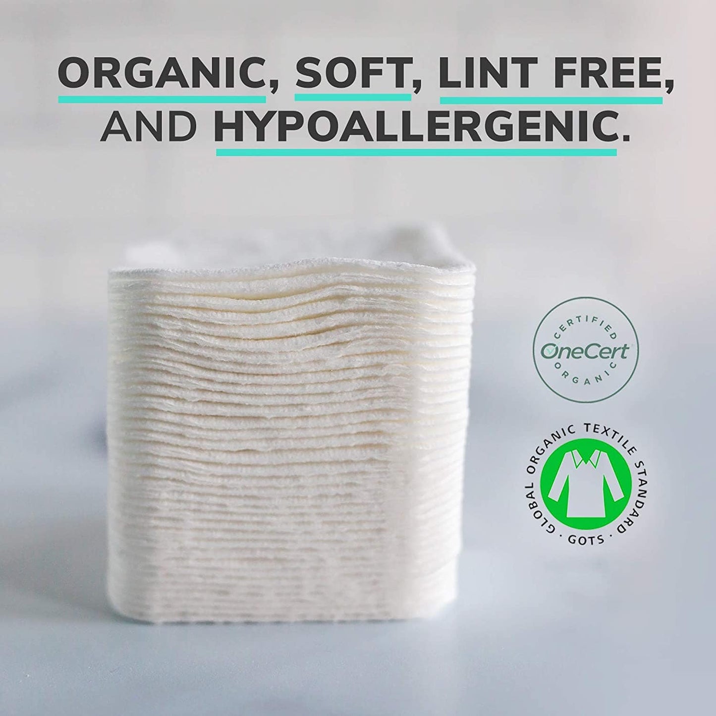 NOLEO Organic Cotton Pads - XL 3.54"x4.33"