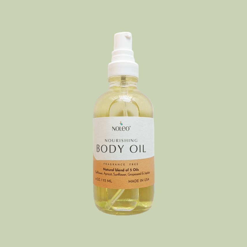 NOLEO Body Oil – Nourish, Soothe, and Restore Skin Naturally | 4oz Glass Bottle