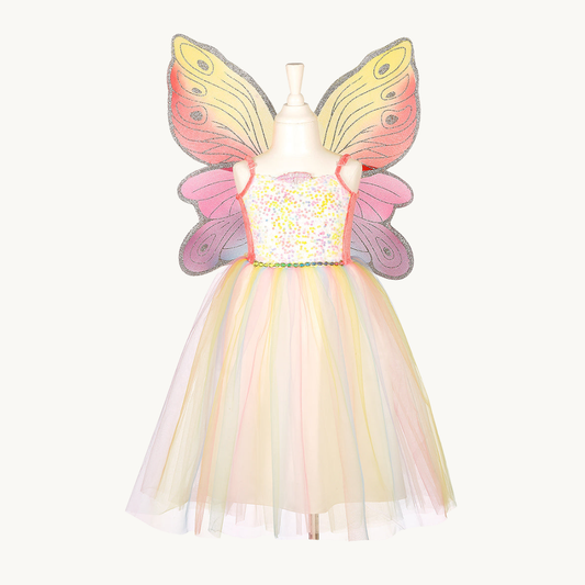 Valerie Fairy Costume – Dress and Wings Set (multicolor) - Role-Play for Children (2 sizes)