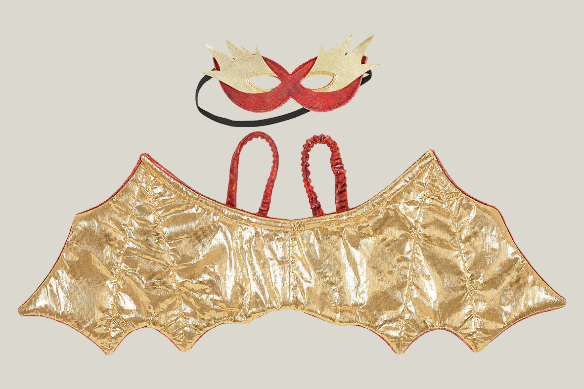 Red dragon wings + mask - Costume Accessory for Kids - Carnival & Festive Use