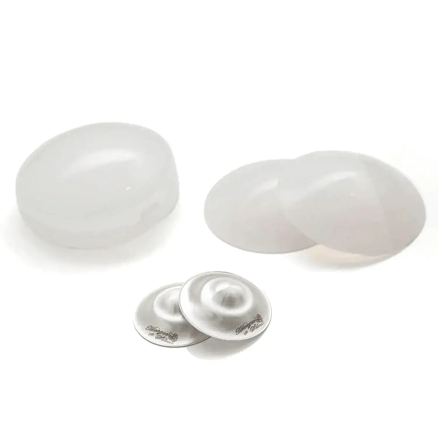 The Original Silver Nursing Cups with Silicone Pads