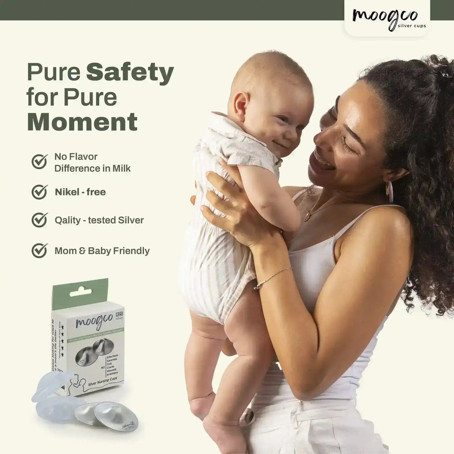 MOOGCO Silver Nursing Cups 999k Silver