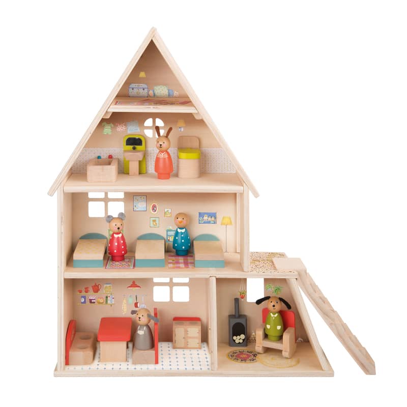 Wooden Playhouse The Big Family - Moulin Roty