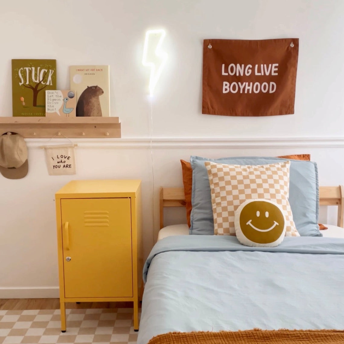 Checkered Canvas Pillow Cover