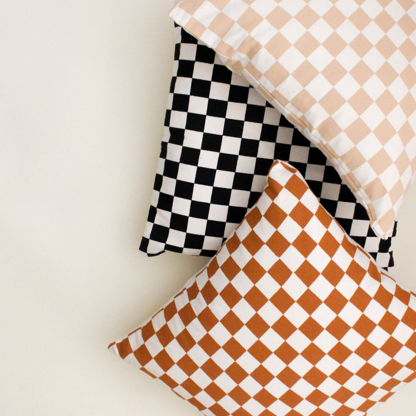 Checkered Canvas Pillow Cover