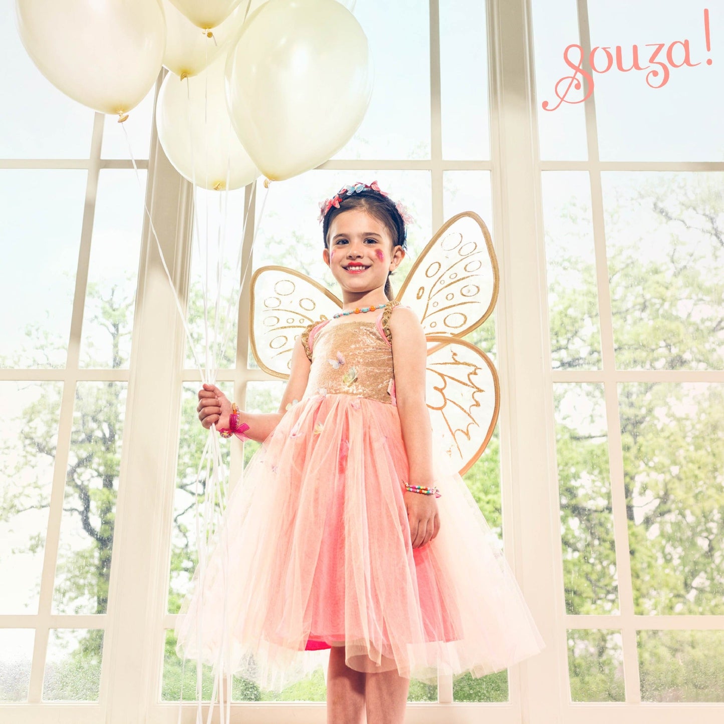 Joanna Fairy Costume–Dress and Wings Set (orange)-Role-Play for Children(3 sizes)