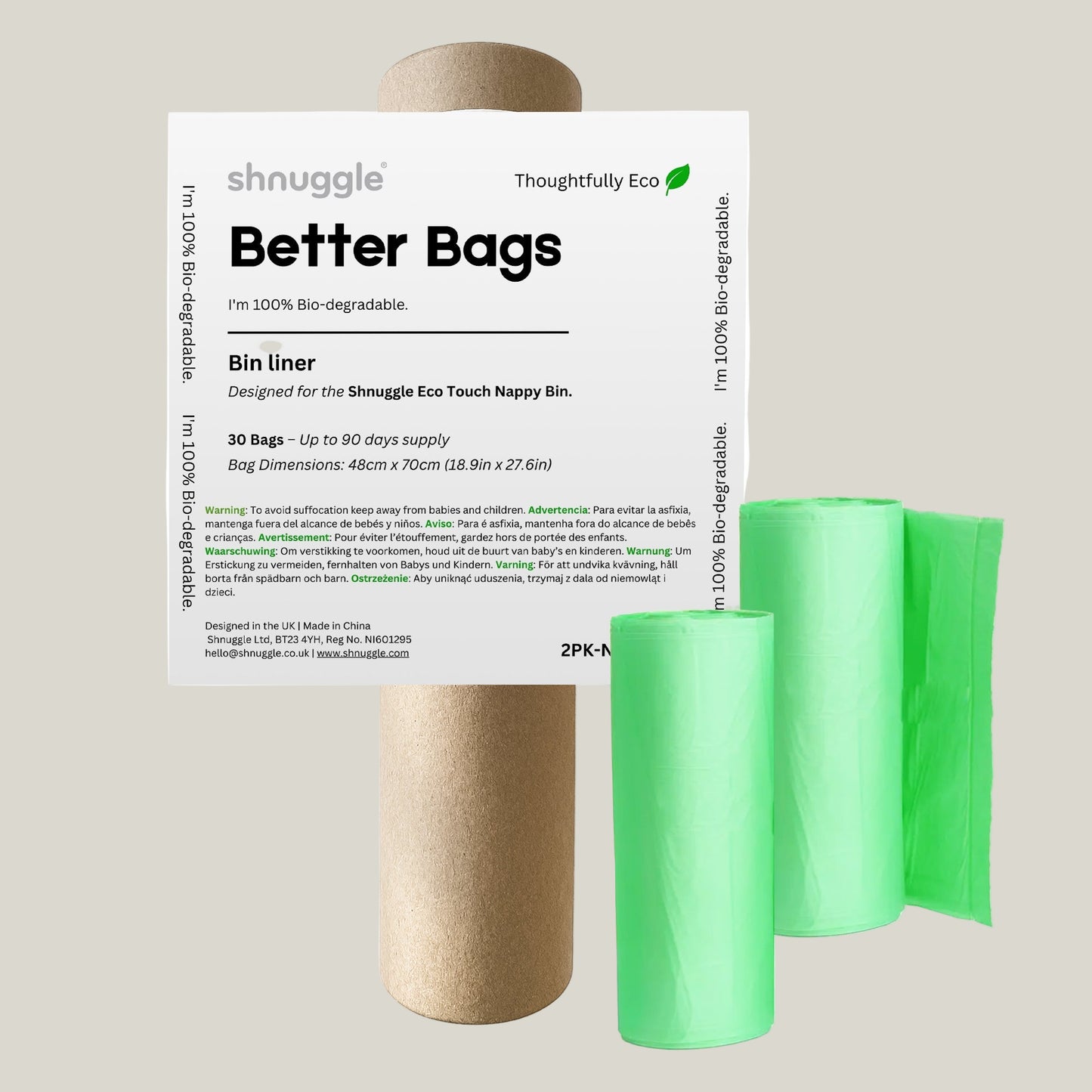 Shnuggle Better Bag Nappy Bin Diaper Pail Liners 30 bags