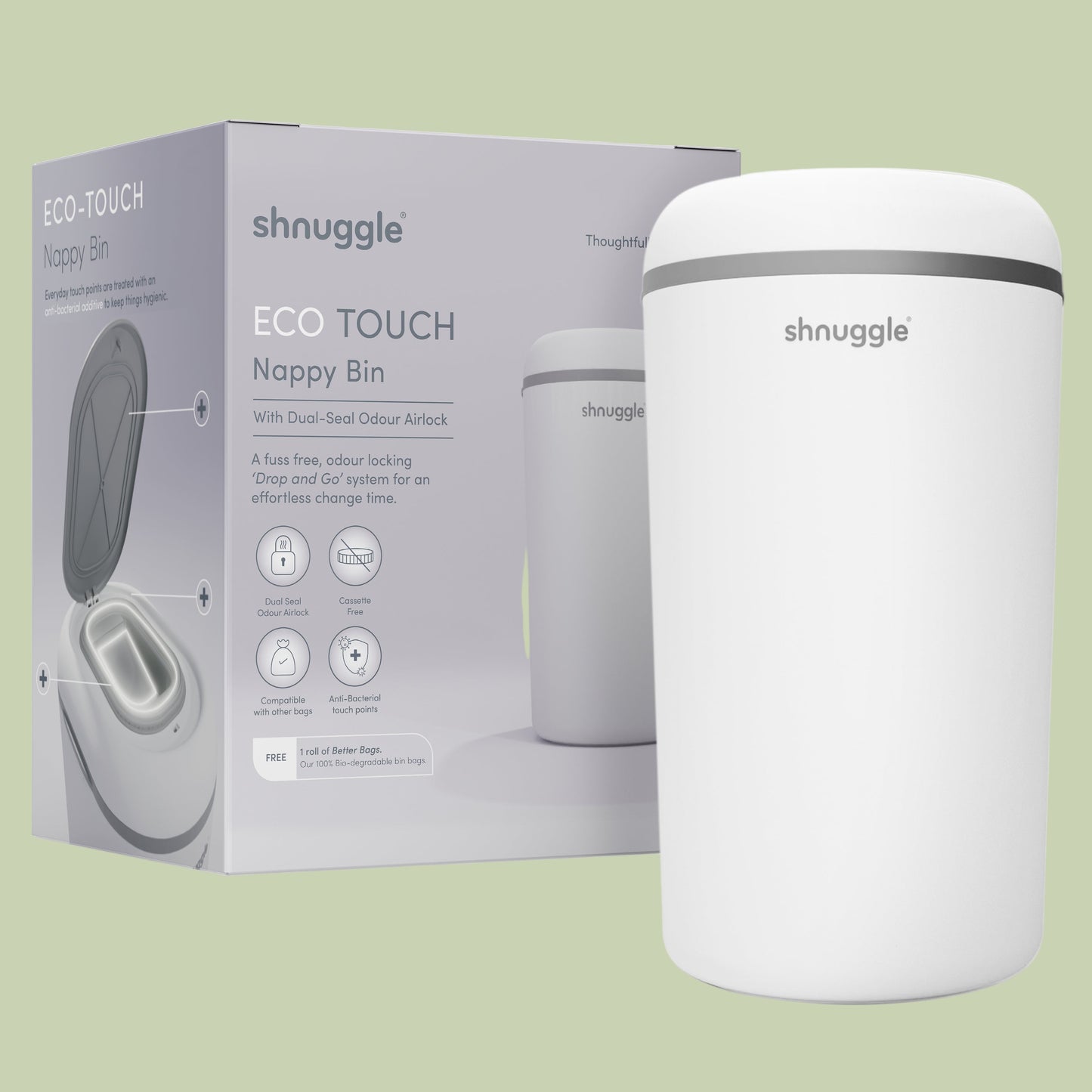 Shnuggle Eco-Touch Nappy Bin Diaper Pail