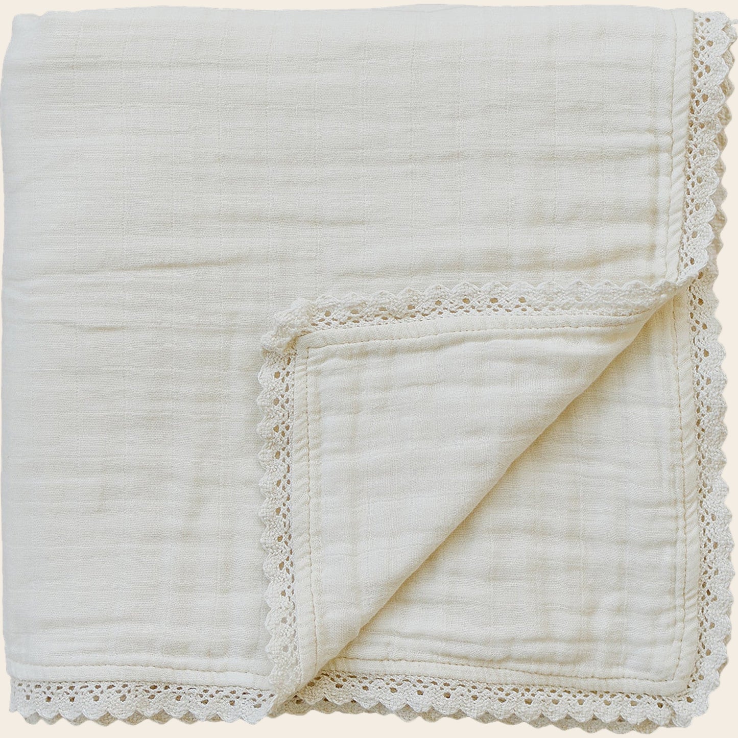 Cream Lace Muslin Quilt