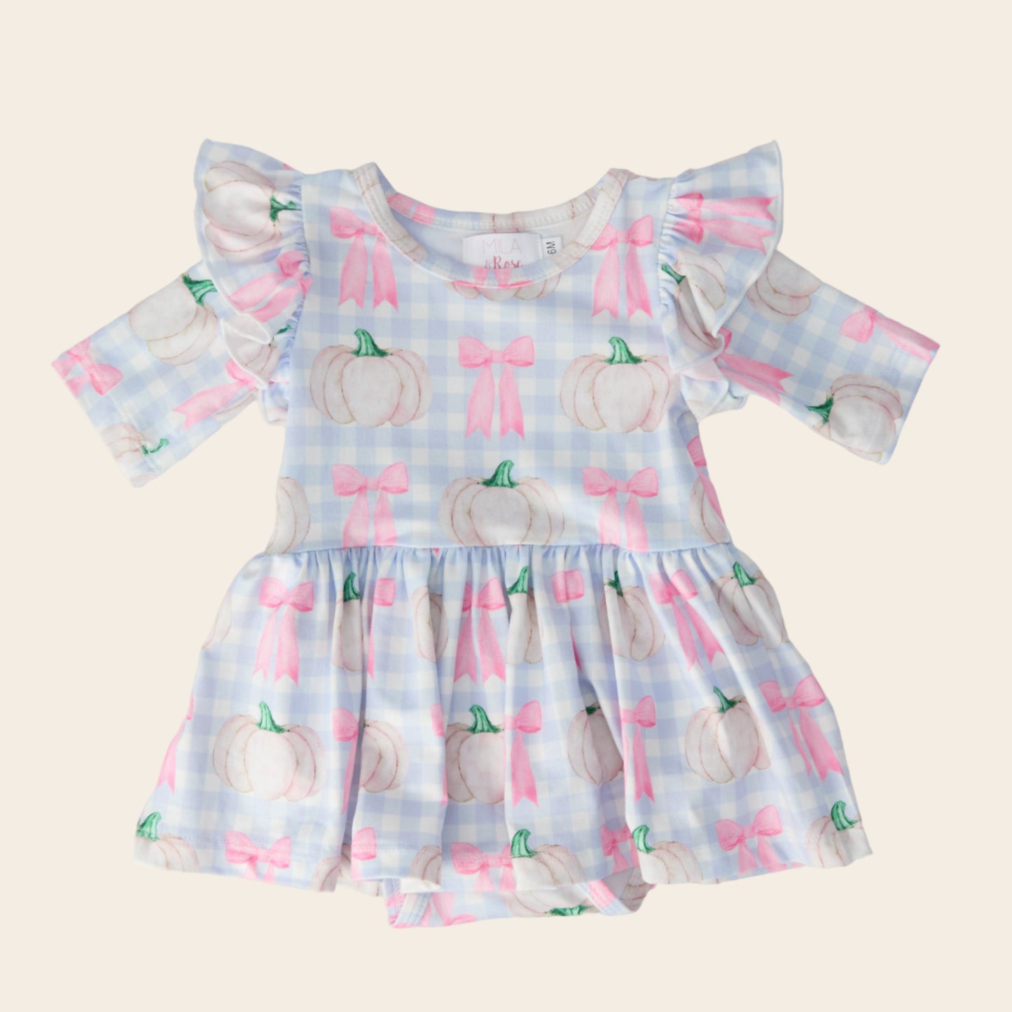 Pumpkin Picnic Twirl Flutter Bodysuit