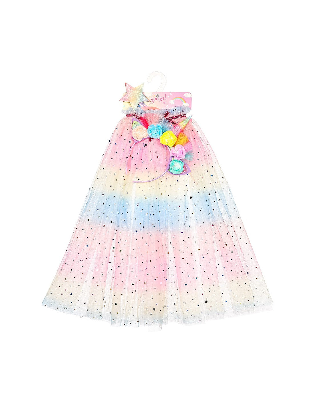 Unicorn Costume Cape Set w/ headband & wand - Role-Play for Children(2 sizes)