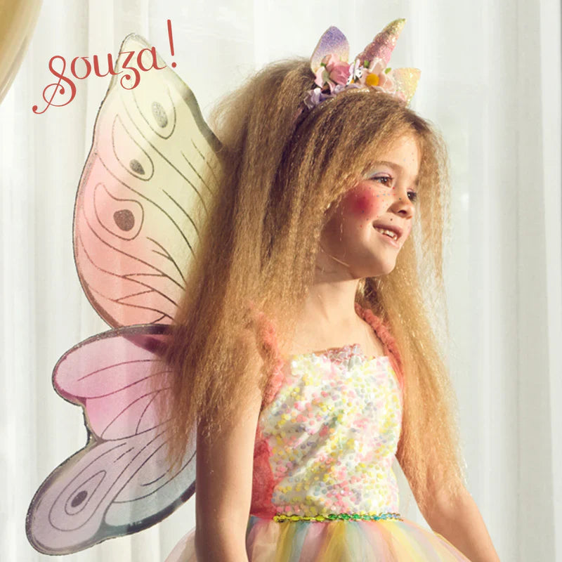 Valerie Fairy Costume – Dress and Wings Set (multicolor) - Role-Play for Children (2 sizes)