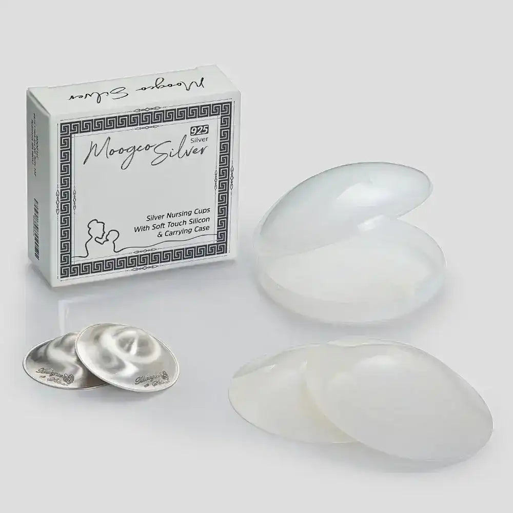 The Original Silver Nursing Cups with Silicone Pads