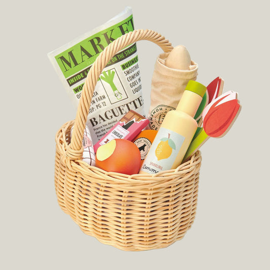 Tender Leaf Toys Wicker Shopping Basket