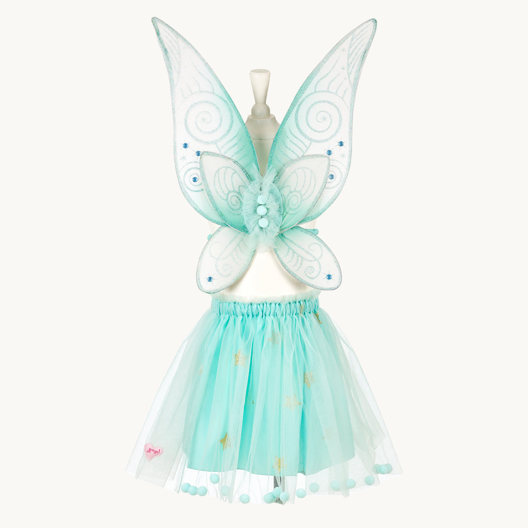 Angelina Fairy Costume – Skirt and Wings Set (mint green) - Role-Play for Children-sz 3-5 yrs