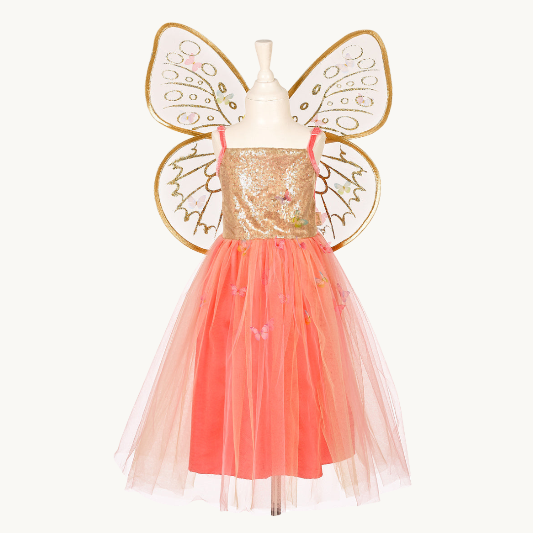 Joanna Fairy Costume–Dress and Wings Set (orange)-Role-Play for Children(3 sizes)