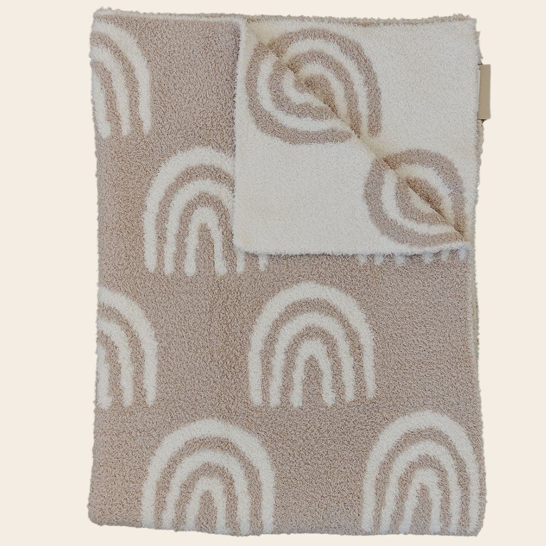 Taupe Rainbow Plush Blanket