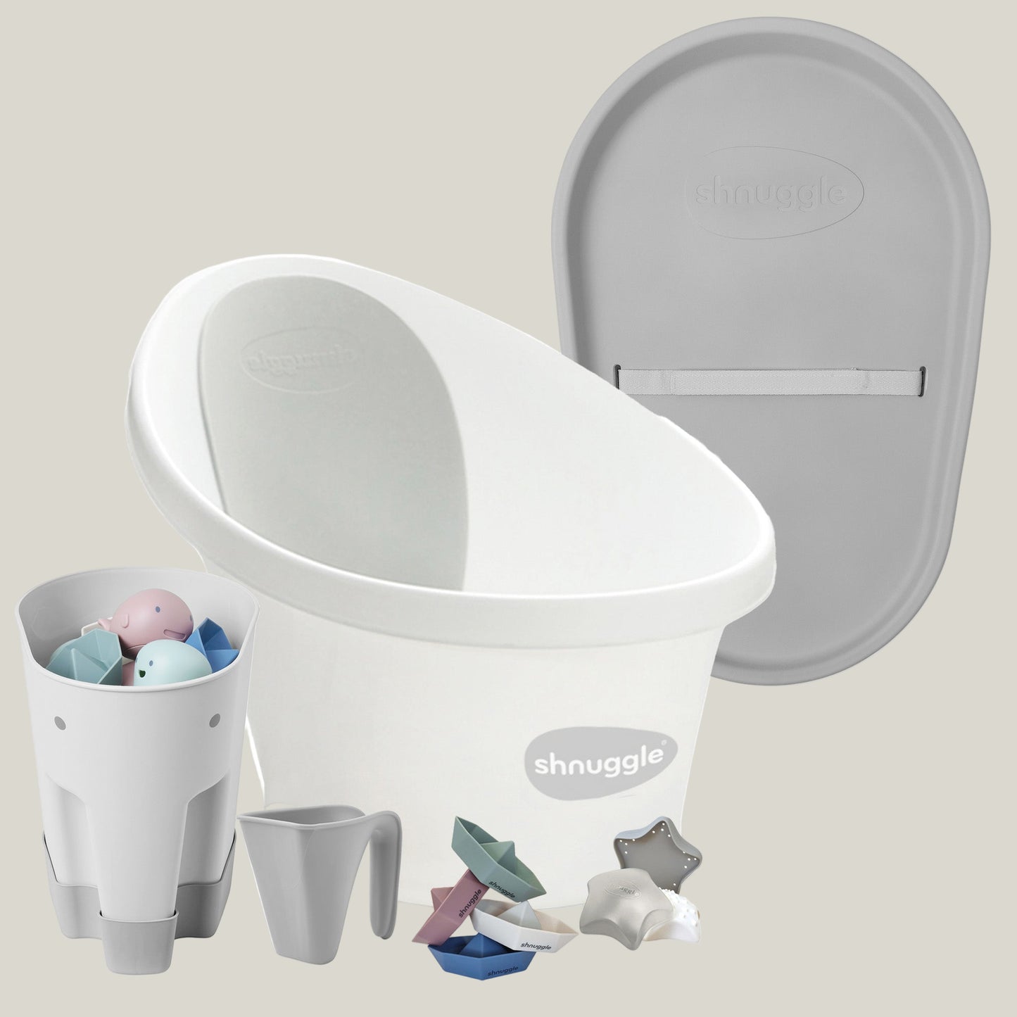 Shnuggle Bath & Change Bundle: Baby Bath & Changing Bundle + Accessories - 6-Piece Set for Cozy Bath & Diaper Time