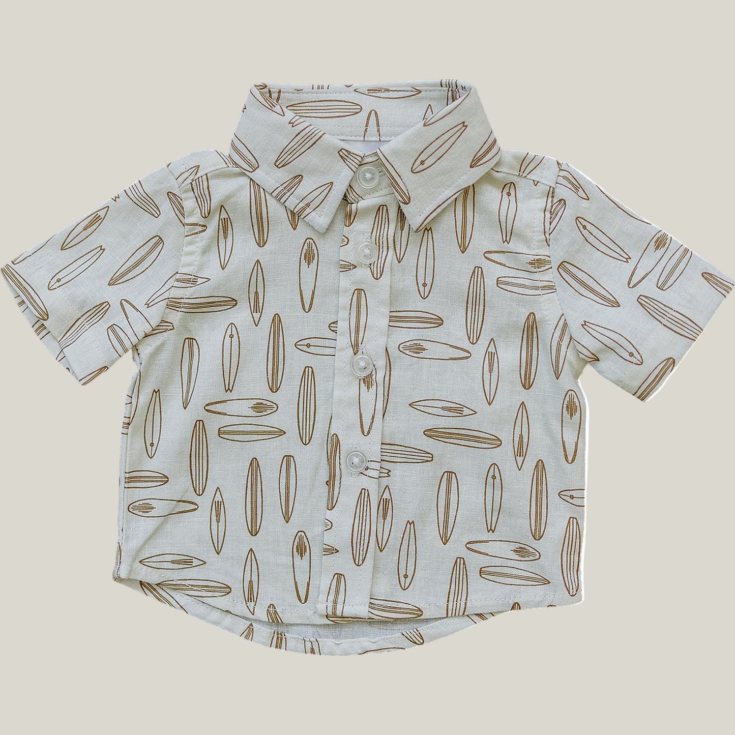 Surfboard Linen Button Up Shirt