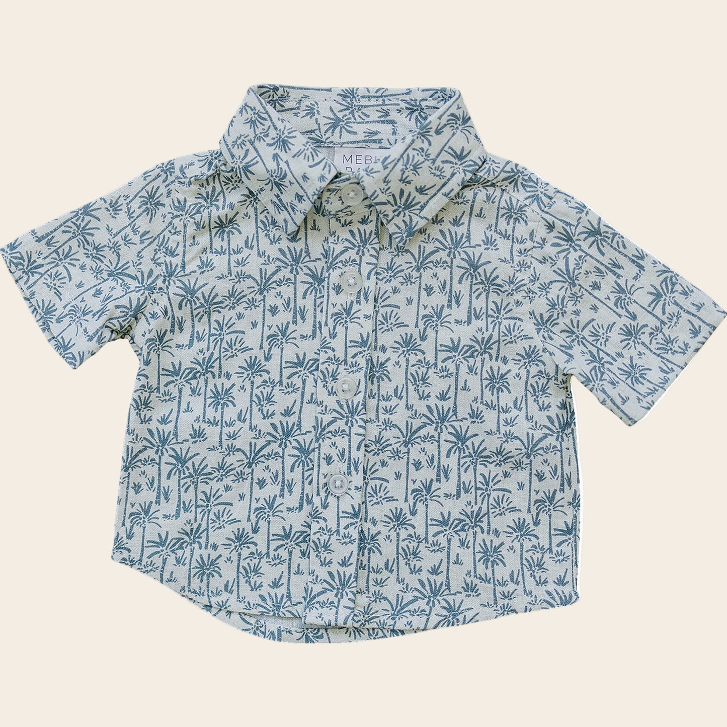 Palm Tree Linen Button Up Shirt