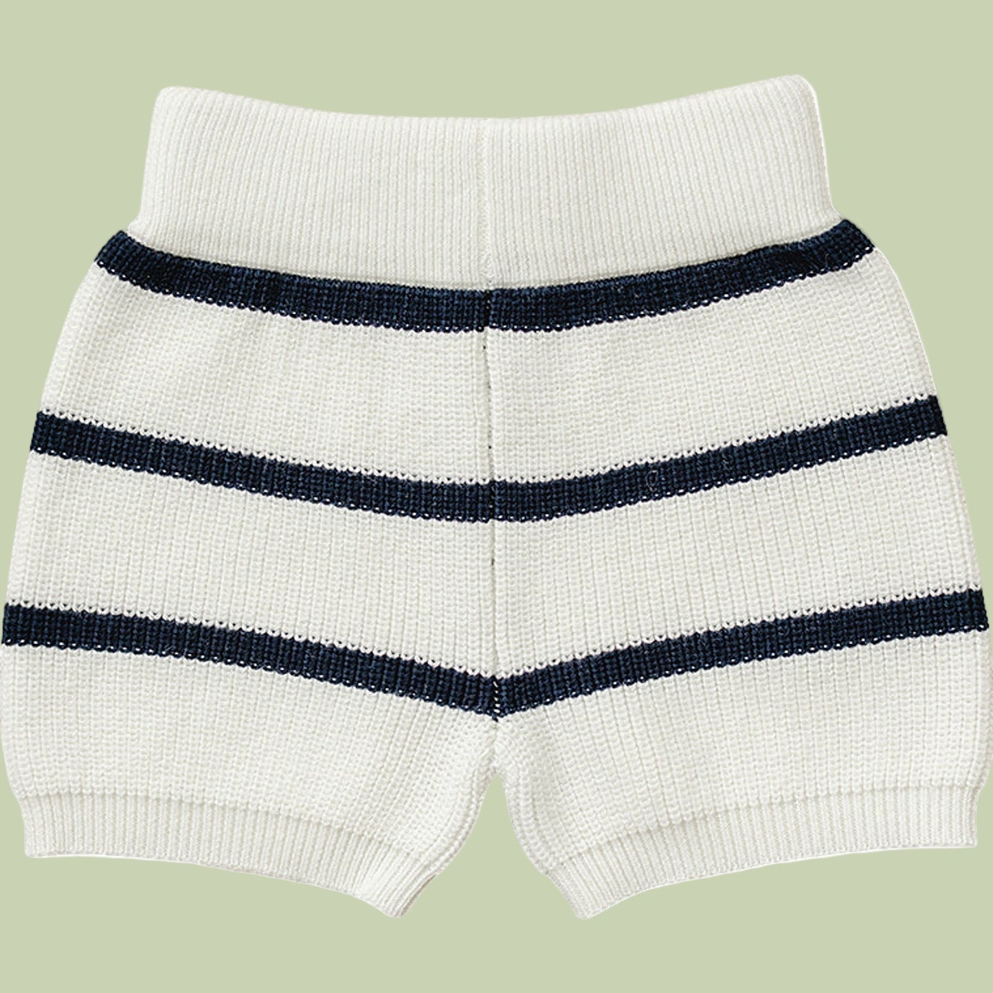 Navy Stripe Knit Shorts