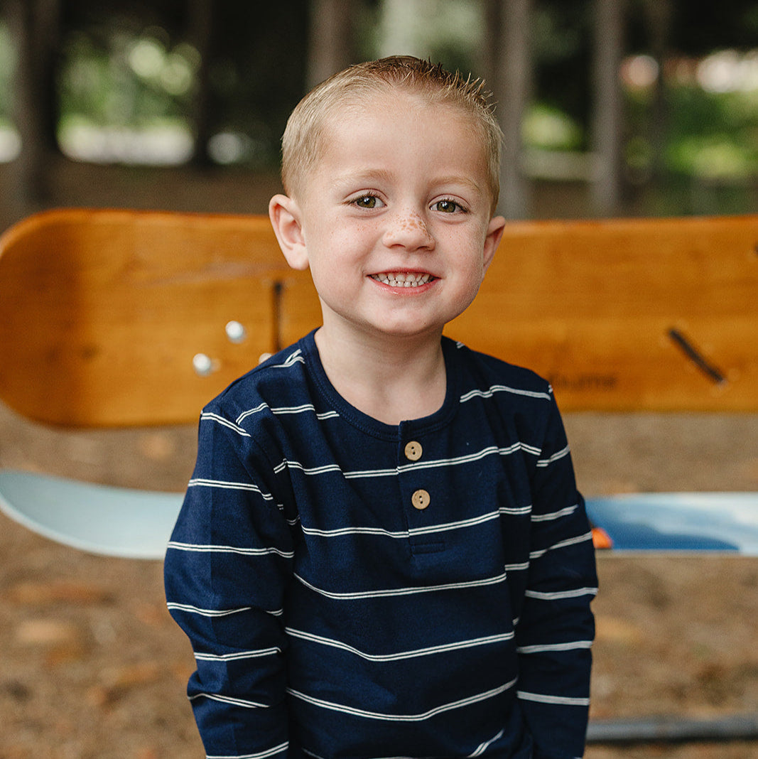 Navy Stripe Long Sleeve Tee
