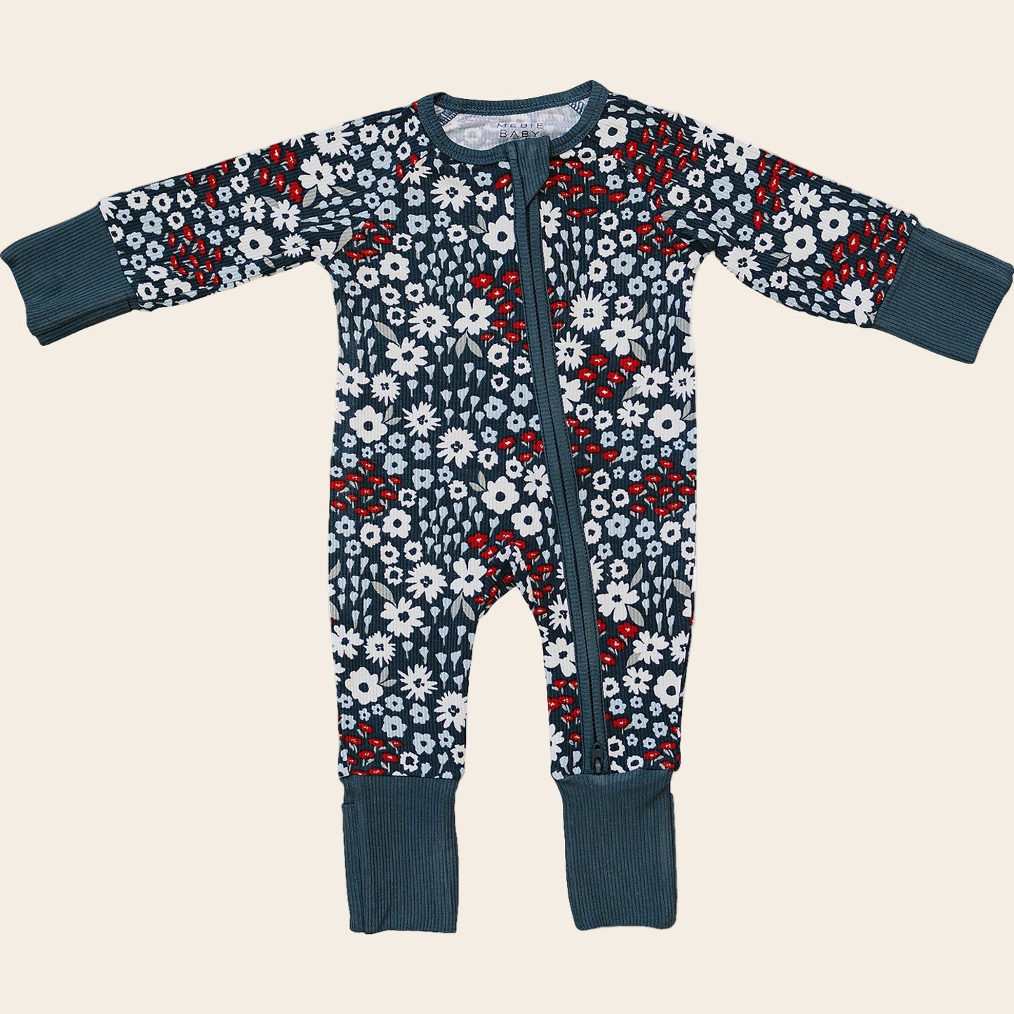 Americana Floral Ribbed Bamboo Zipper