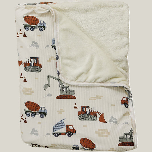 Construction Trucks Ribbed Bamboo Fleece Quilt