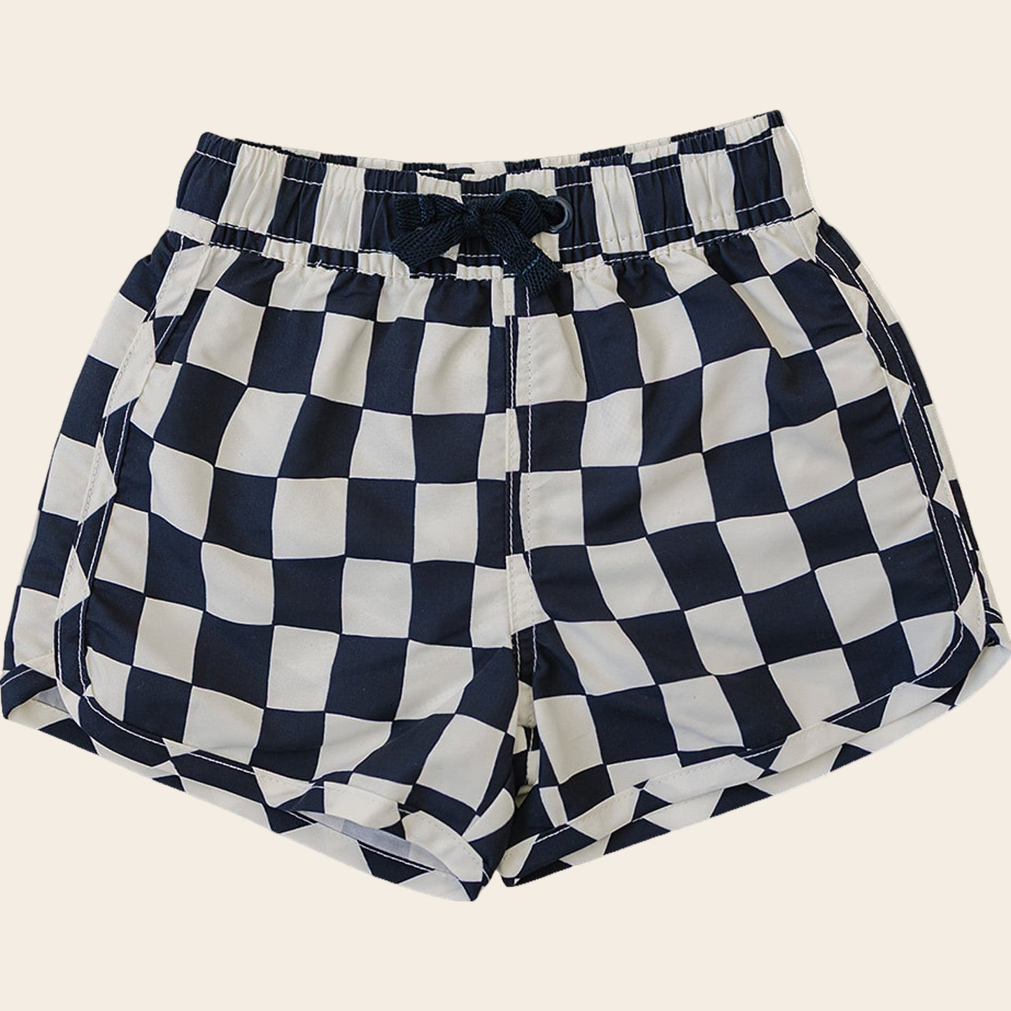 Wavy Checkered Swim Shorts