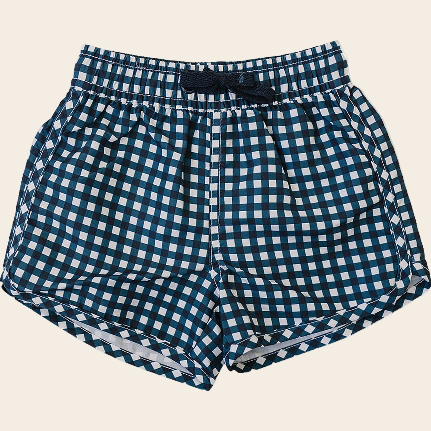 Navy Gingham Swim Shorts